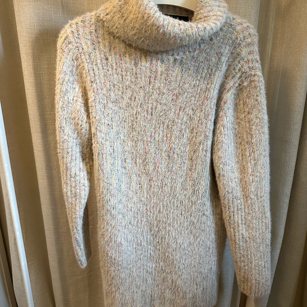 Cozy Multicolor Turtleneck Sweater Dress